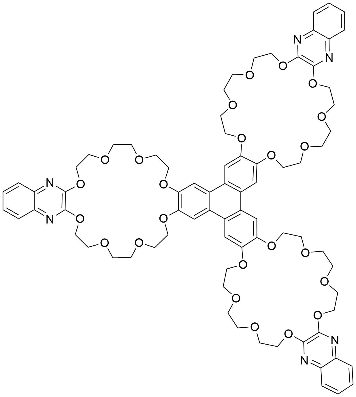 Tris 2 3 quinoxalinediylbis%28oxyethyleneoxyethyleneoxyethyleneoxy%29 triphenylene
