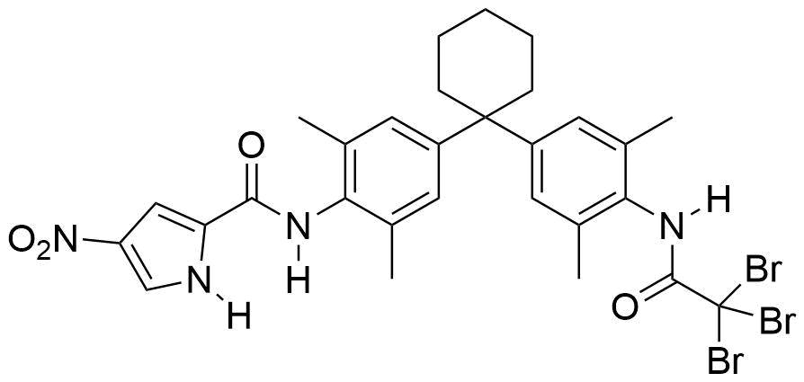 N %284 %281 %283 5 dimethyl 4 %282 2 2 tribromoacetamido%29phenyl%29cyclohexyl%29 2 6 dimethylphenyl%29 4 nitro 1h pyrrole 2 carboxamide